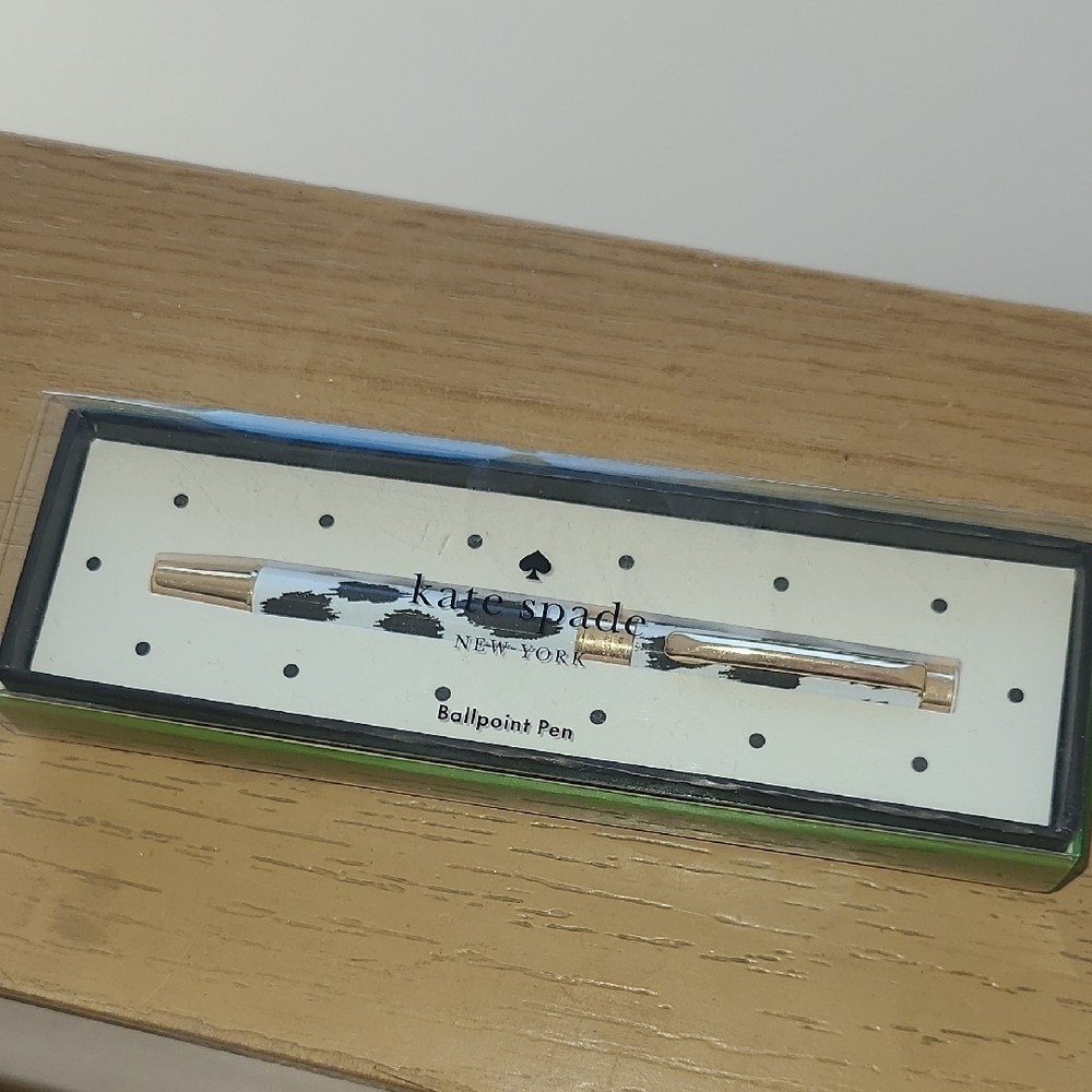 Kate Spade Black and Gold Ballpoint Boxed Pen